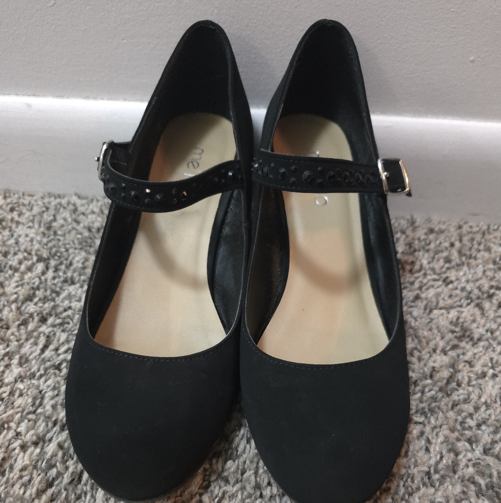 Me Too Black Mary Jane Wedge Heel